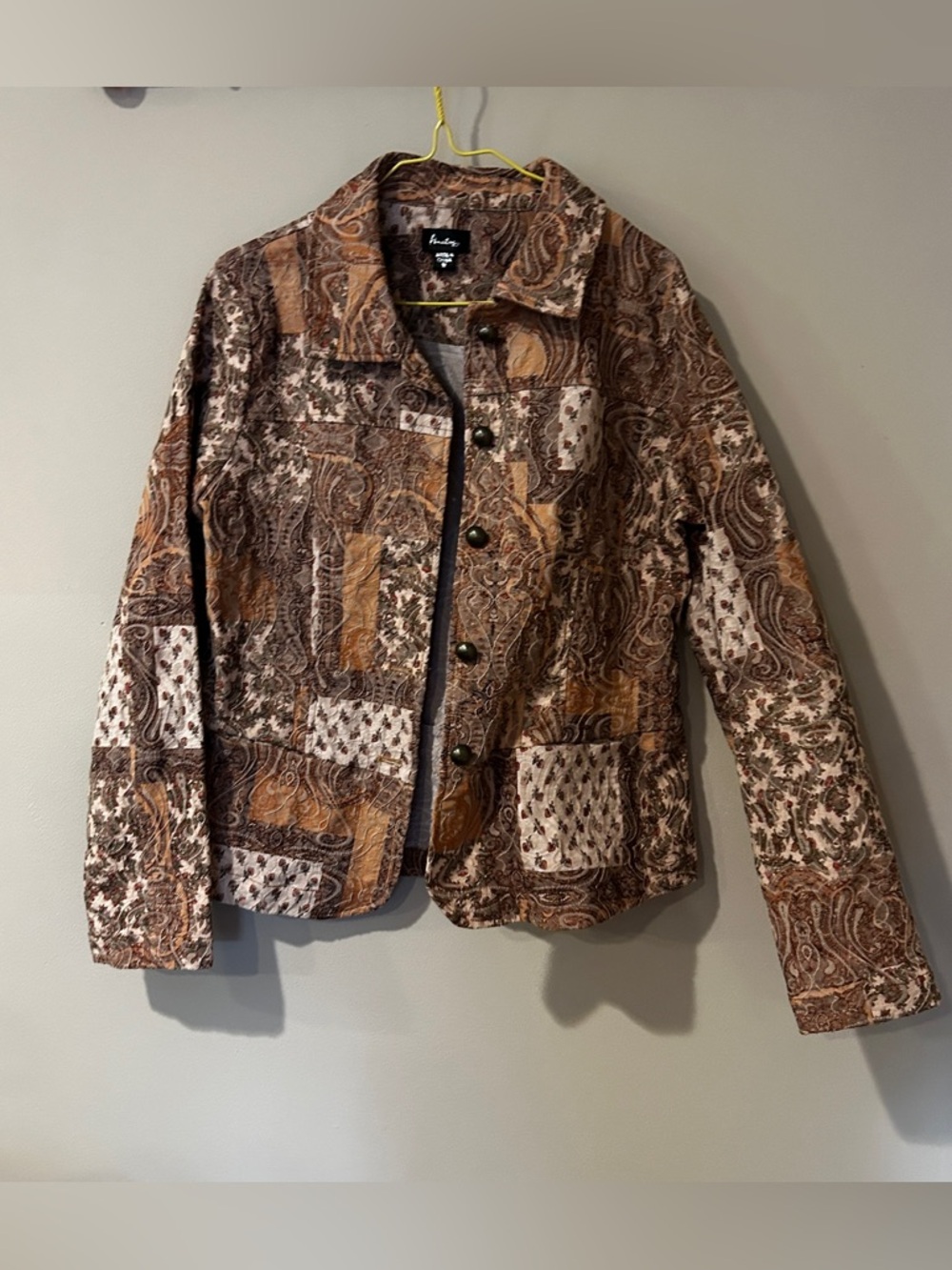 Paisley Patchwork Blazer in Brown & Cream